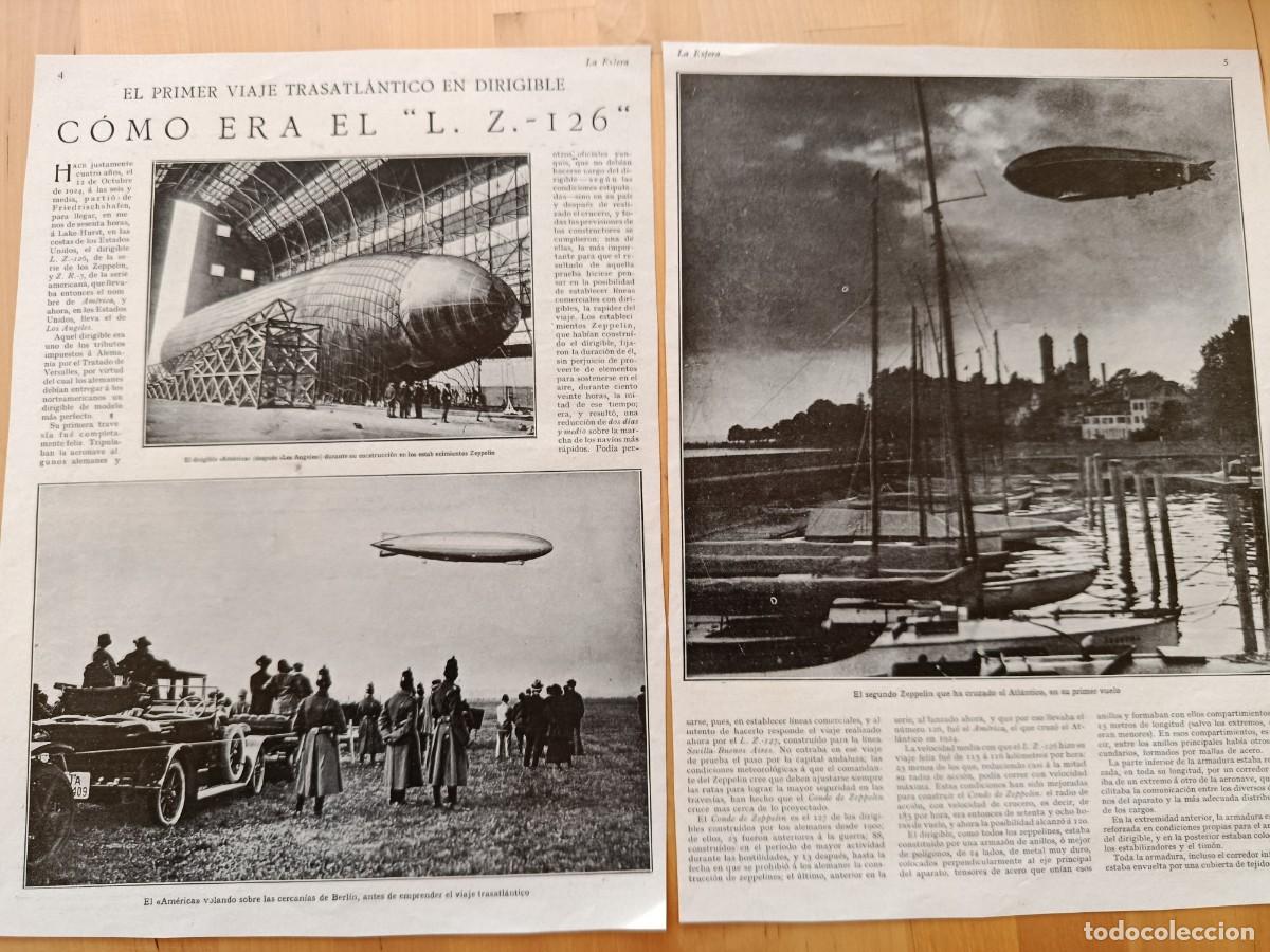 Colecionismo de Revistas e Jornais: 1925. Zeppelin 126. Primer viaje trasatlantico. Berlin. 2 hojas revista La Esfera