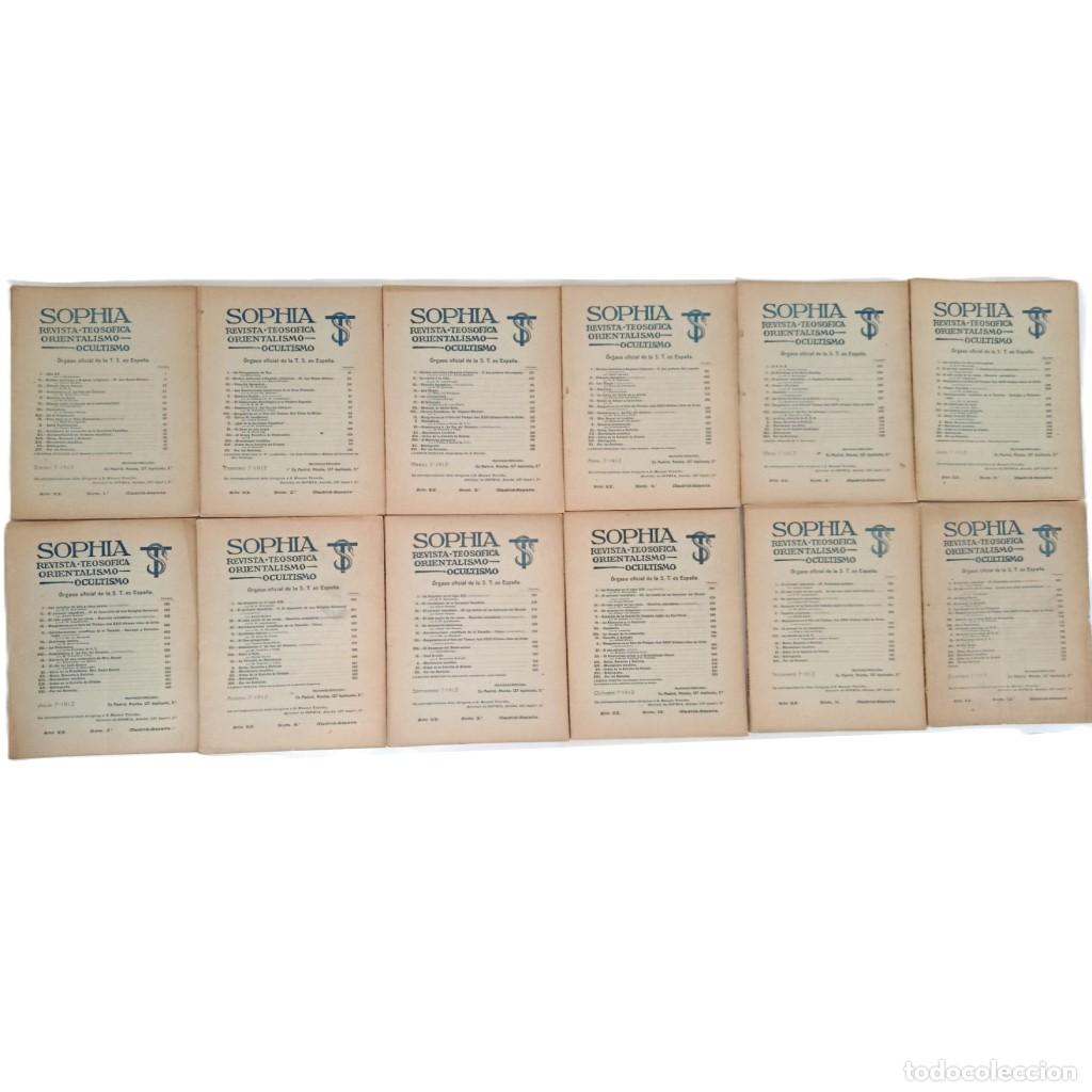 Collezionismo di Riviste e Giornali: A&Ntilde;O COMPLETO 1912: REVISTA &rdquo;SOPHIA&rdquo; (&Oacute;RGANO OFICIAL DE LA S.T. EN ESPA&Ntilde;A).
