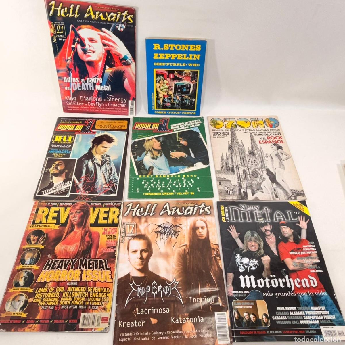 Coleccionismo de Revistas y Peri&oacute;dicos: LOTE DE REVISTAS VERY METAL + HELL AWAITS + OZONO + POPULAR + REVOLVER + LIBRO R.STONES