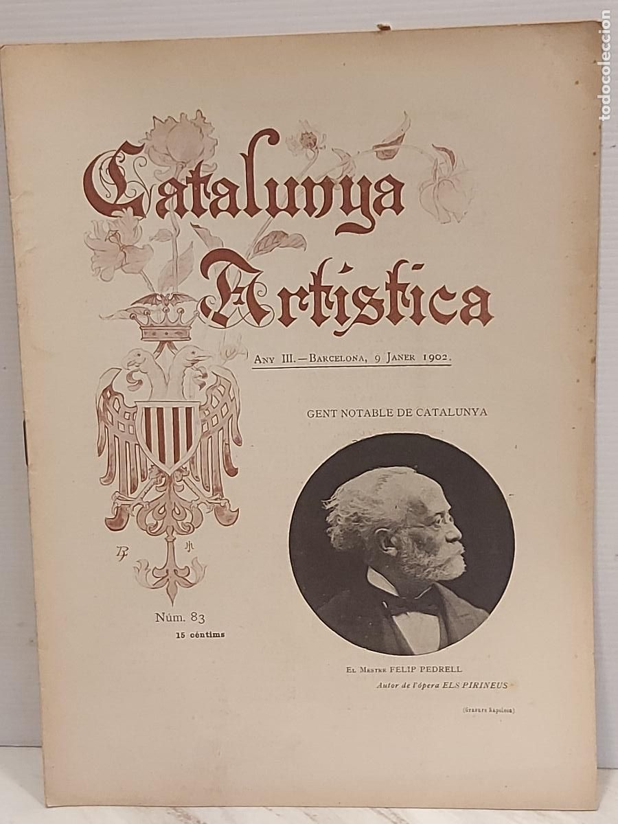 Coleccionismo de Revistas y Peri&oacute;dicos: A&Ntilde;O 1902 !! CATALUNYA ART&Iacute;STICA / 83 / GENT NOTABLE DE CATALUNYA / BUEN ESTADO