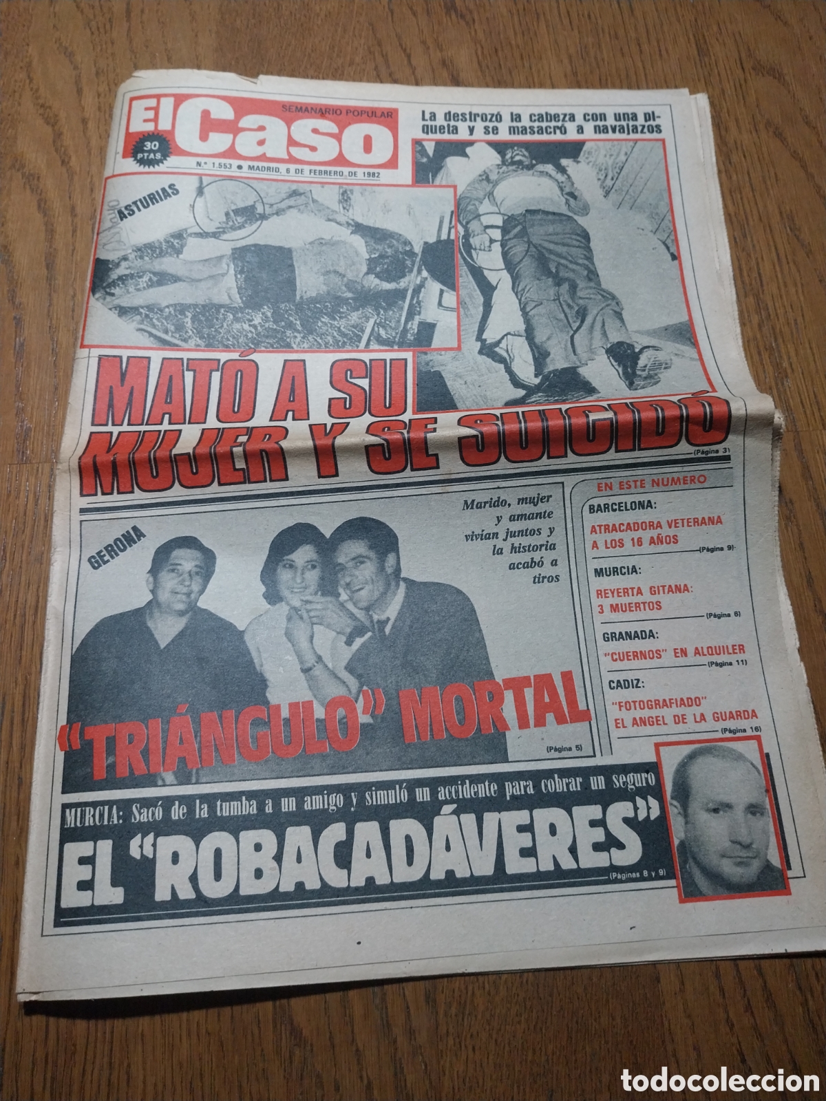 Collezionismo di Riviste e Giornali: EL CASO 1982 TRIANGULO MORTAL GERONA. EL DIFUNTO ERA UN VIVO JUMILLA. ALQUILER DE MUJER GRANADA.