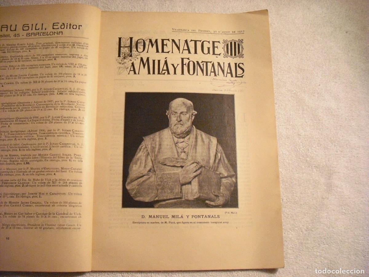 Coleccionismo de Revistas y Peri&oacute;dicos: HOMENATGE A MILA Y FONTANALS 1912, NUMERO ESPECIAL D&Aacute;CCIO. VILAFRANCA DEL PENEDES, 56 PAGS