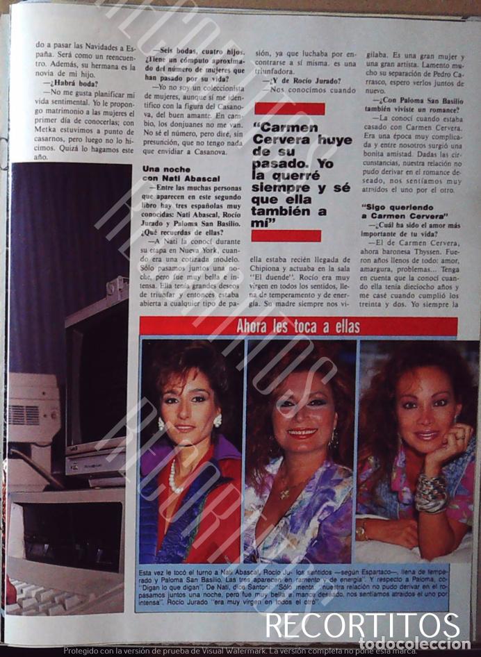 Coleccionismo de Revistas y Peri&oacute;dicos: NATI ABASCAL ROCIO JURADO PALOMA SAN BASILIO AMANTES DE ESPARTACO SANTONI