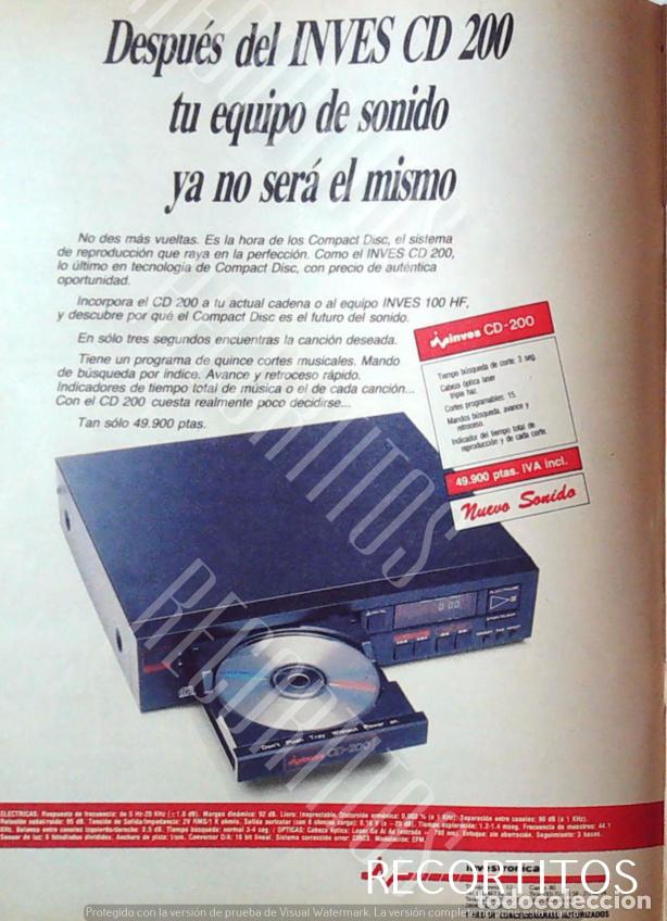 Sammeln von Zeitschriften und Zeitungen: INVES CD 200 ANUNCIO PUBLICIDAD