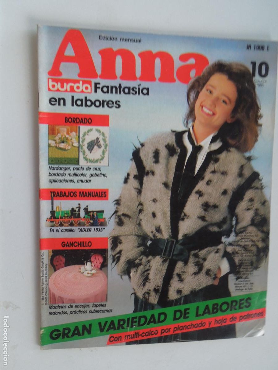 Collezionismo di Riviste e Giornali: ANNA BURDA FANTASIA EN LABORES REVISTA N&ordm; 10 - OCTUBRE 1985- CON PATRONES - BORDADO.