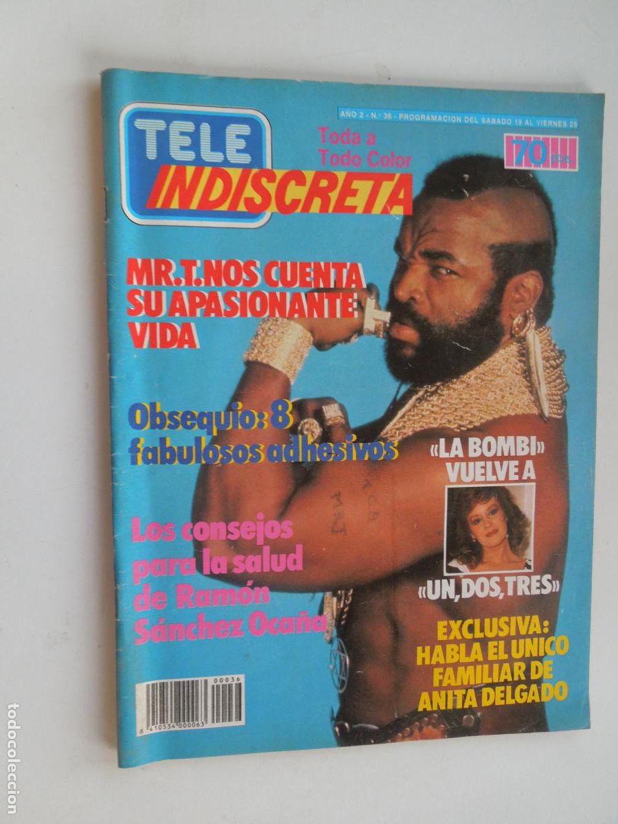 Colecionismo de Revistas e Jornais: TELE INDISCRETA - REVISTA N&ordm; 36 - OCTUBRE 1985 - EL EQUIPO A.