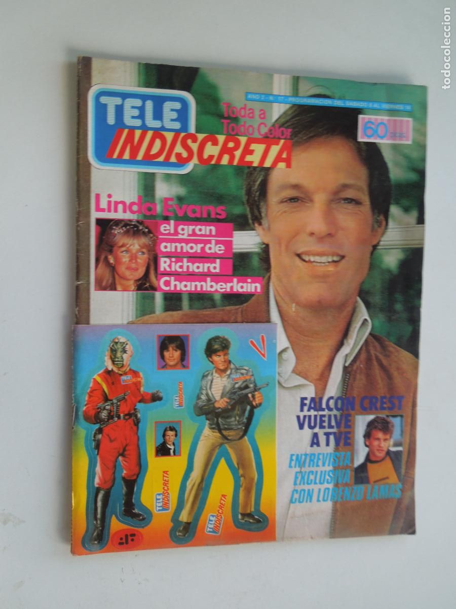 Coleccionismo de Revistas y Peri&oacute;dicos: TELE INDISCRETA - REVISTA N&ordm; 17 - JUNIO 1985 - FALCON CREST LORENZO LAMAS.