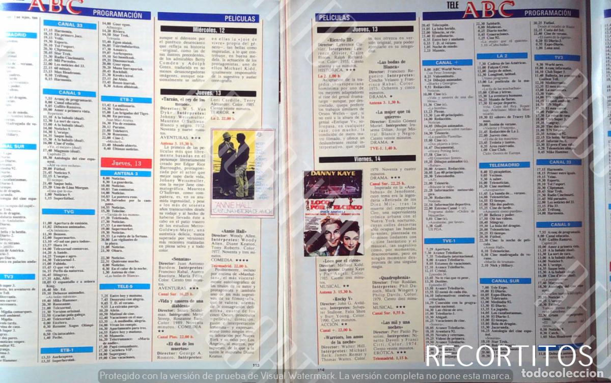 Coleccionismo de Revistas y Peri&oacute;dicos: ANNIE HALL WOODY ALLEN LOCO POR EL CIRCO DANNY KAYE PIER ANGELI