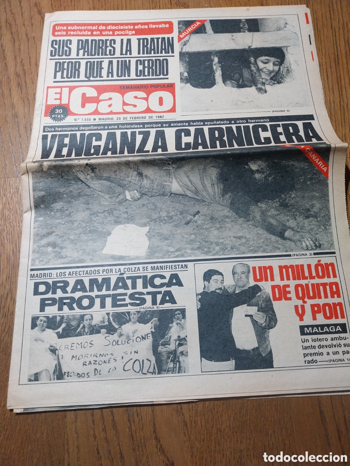 Coleccionismo de Revistas y Peri&oacute;dicos: EL CASO 1982 FORTUNA MURCIA 6 A&Ntilde;OS ENCERRADA. VENGANZA CARNICERA CANARIAS.HEROE A LOS 5 A&Ntilde;OS M&Aacute;LAGA