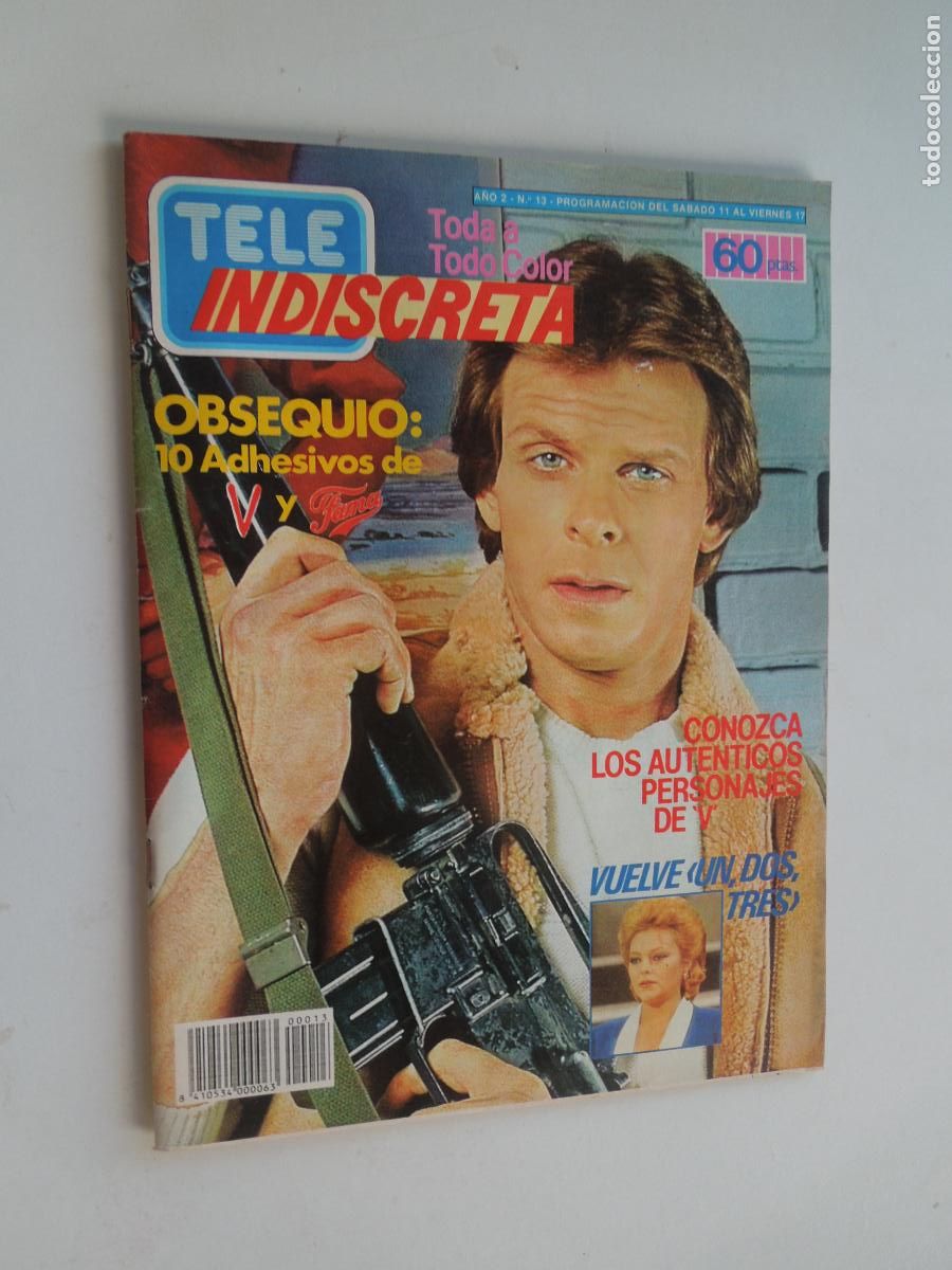 Coleccionismo de Revistas y Peri&oacute;dicos: TELE INDISCRETA - REVISTA N&ordm; 14 - MAYO 1985 - ADHESIVOS DE V - POSTER.