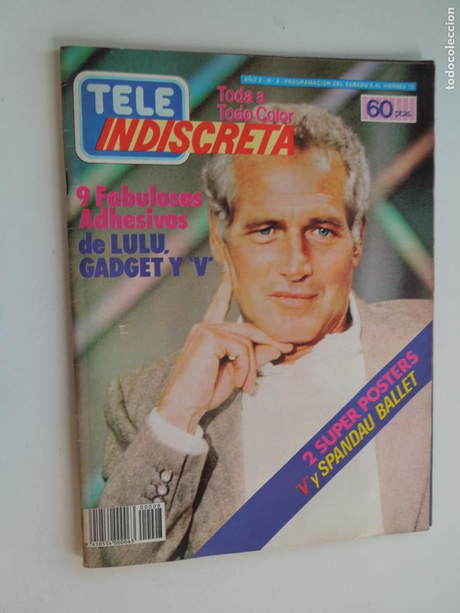 Collezionismo di Riviste e Giornali: TELE INDISCRETA - REVISTA N&ordm; 8 - ABRIL1985 - POSTER - PAUL NEWMAN.