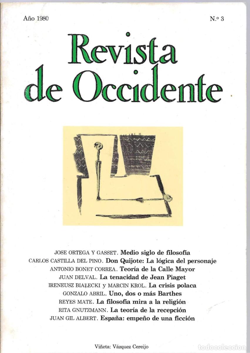 Coleccionismo de Revistas y Peri&oacute;dicos: REVISTA DE OCCIDENTE - OCTUBRE/DICIEMBRE 1980 N&ordm; 3