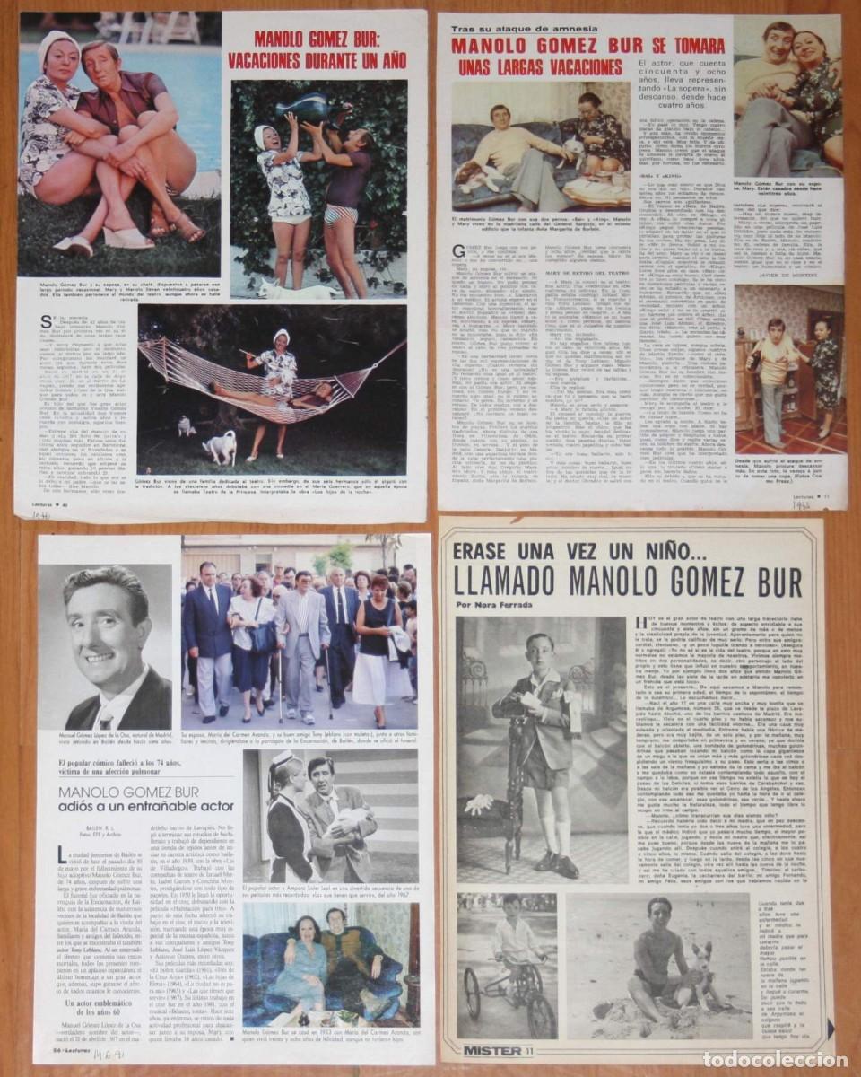 Coleccionismo de Revistas y Peri&oacute;dicos: MANOLO GOMEZ BUR lote prensa 1970s/90s fotos actor cine espa&ntilde;ol spain clippings recortes