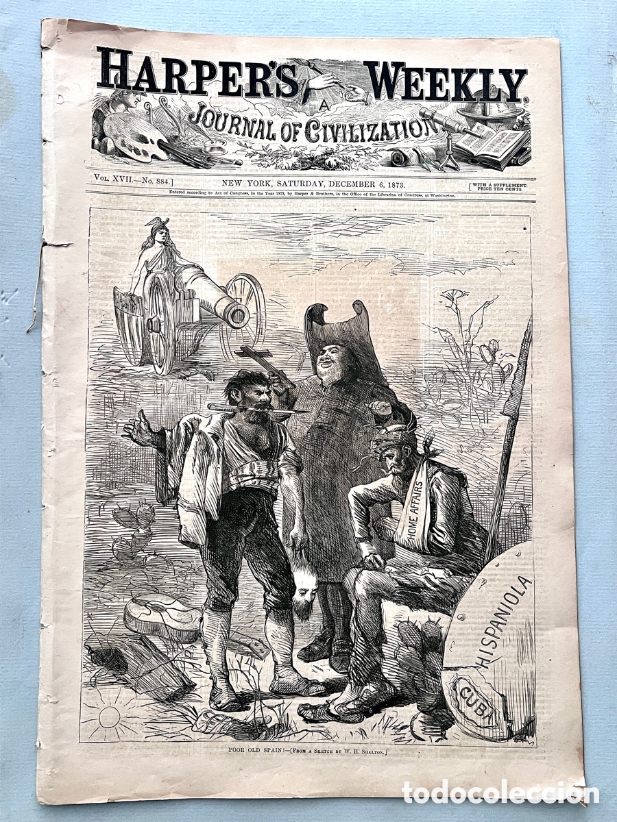 Sammeln von Zeitschriften und Zeitungen: 1873 Harper&rsquo;s Weekly. Cuba, Espa&ntilde;a