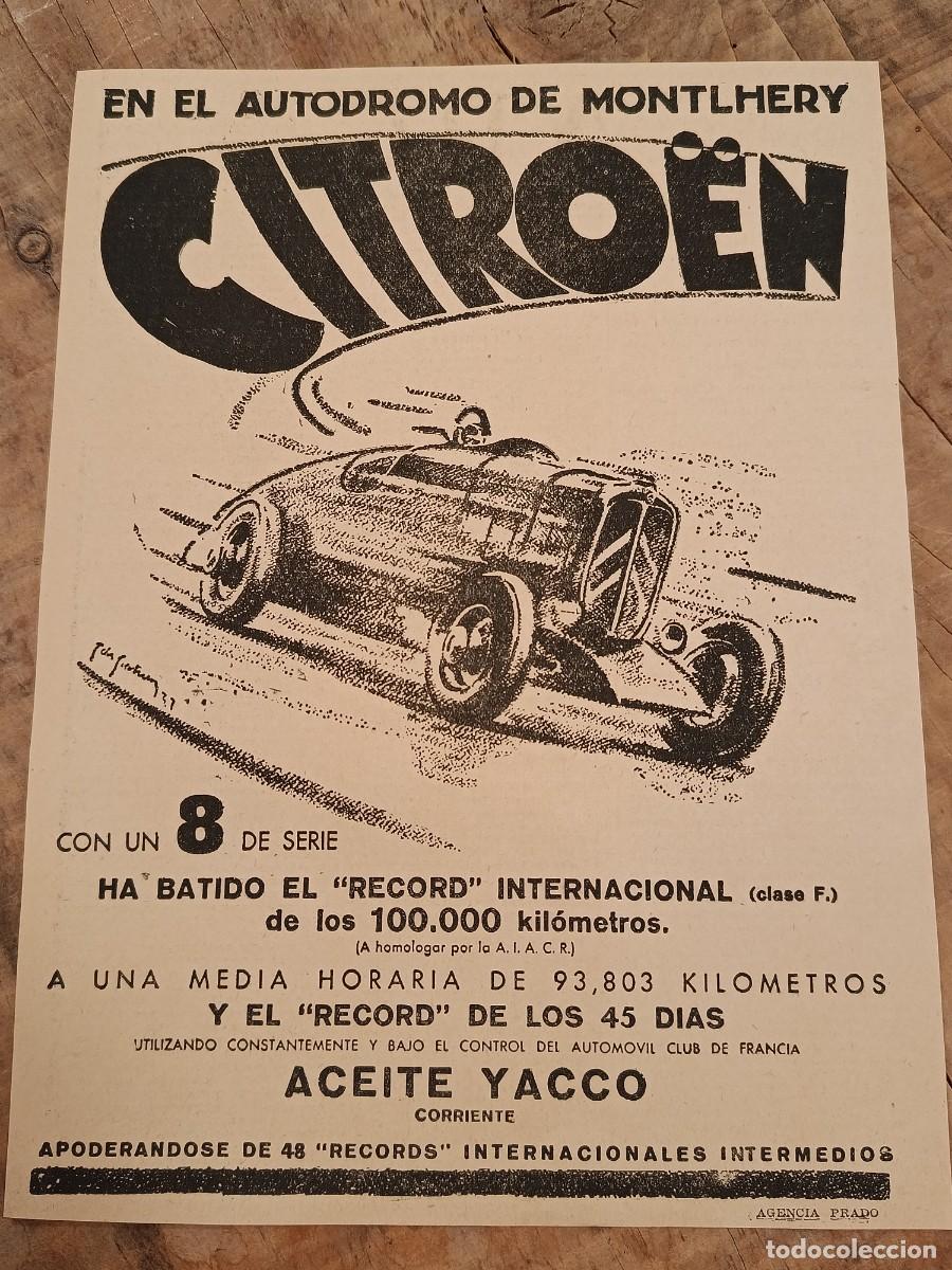 Sammeln von Zeitschriften und Zeitungen: 1932. Citroen. Automovil. Autodromo Montlhery. Publicidad revista original antigua