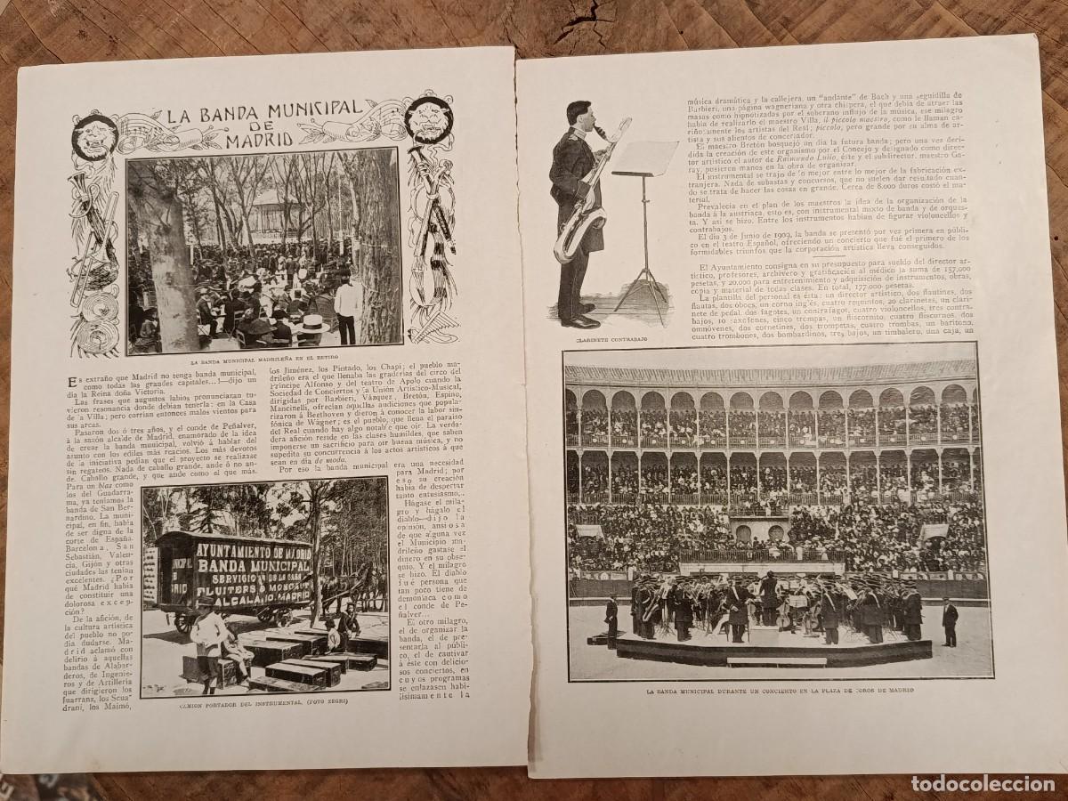 Colecionismo de Revistas e Jornais: 1914. Madrid. Banda Municipal de m&uacute;sica. Art&iacute;culo de revista Blanco y Negro antigua