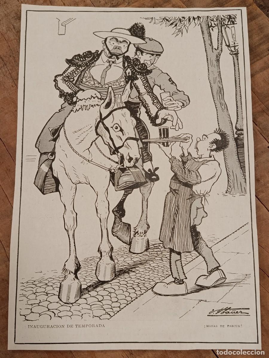 Colecionismo de Revistas e Jornais: 1915. Toros. Ilustracion torero caballo. Hoja de revista Blanco y Negro