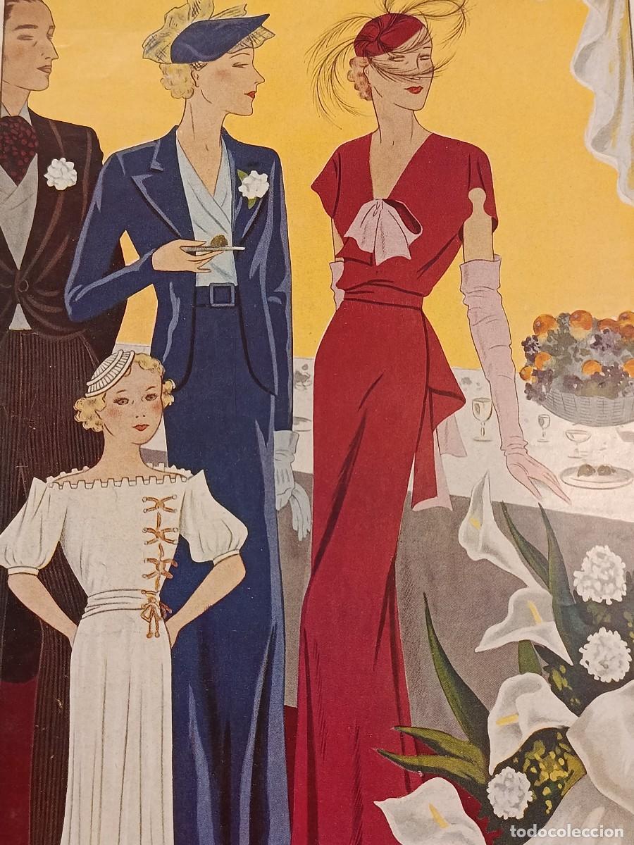 Collection Magazines and Newspapers: 1930&rsquo;s Moda Molyneux Worth Vestidos Mujer Ilustracion Baldrich. Hoja revista antigua