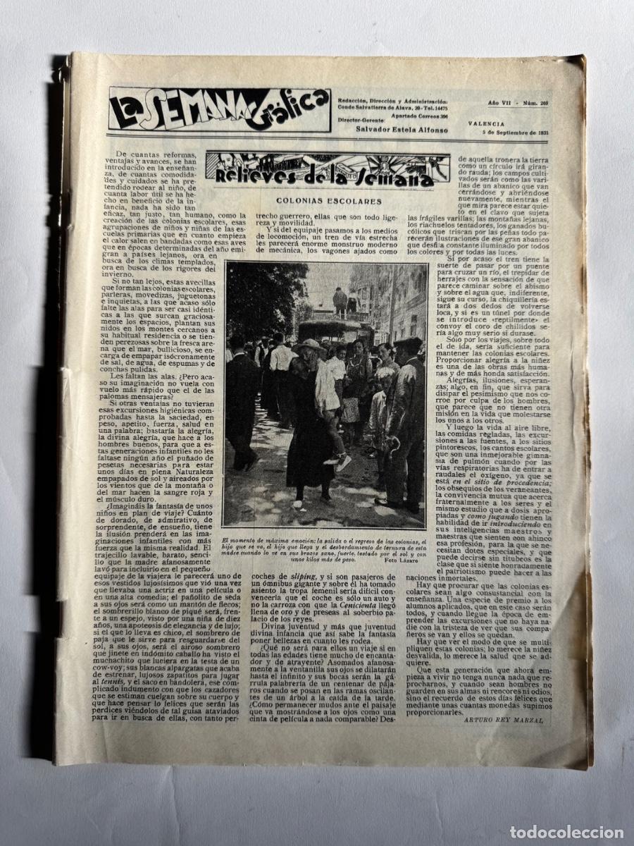 Coleccionismo de Revistas y Peri&oacute;dicos: Revista La Semana Grafica, A&ntilde;o 1931, Benimamet, Macastre, Bu&ntilde;ol