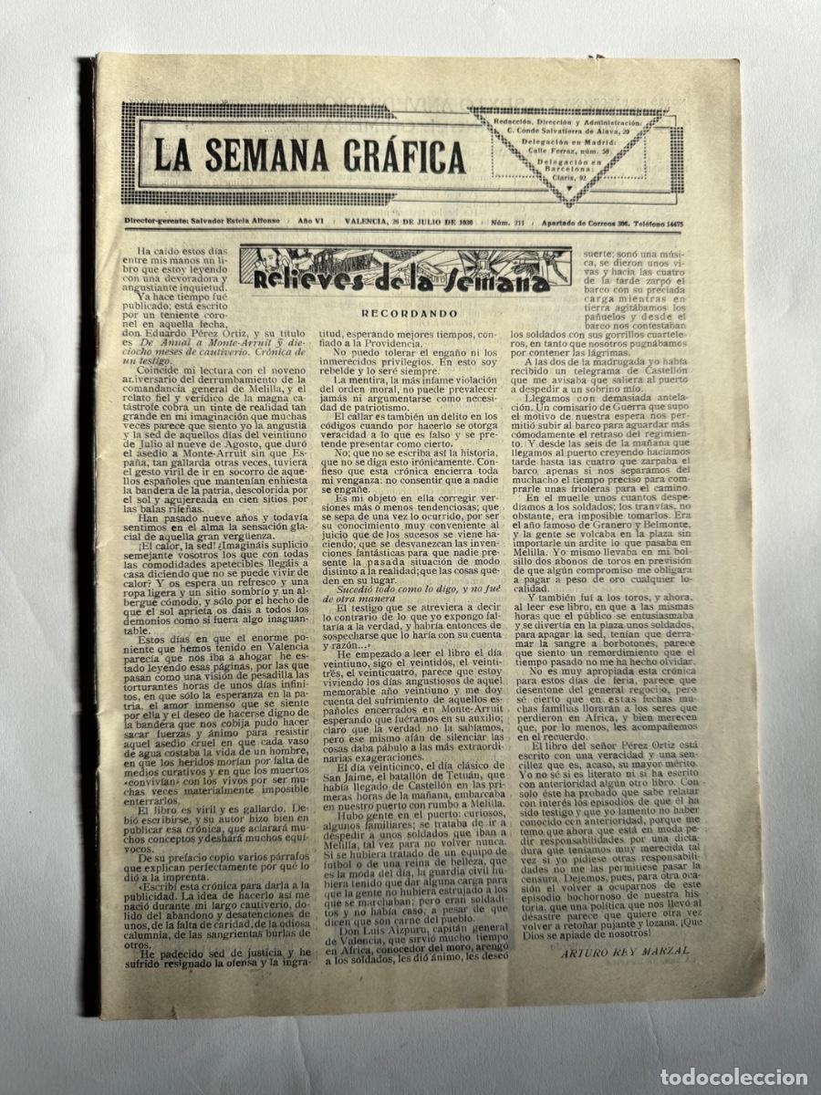 Coleccionismo de Revistas y Peri&oacute;dicos: Revista La Semana Grafica, A&ntilde;o 1930, Alameda, Castellon