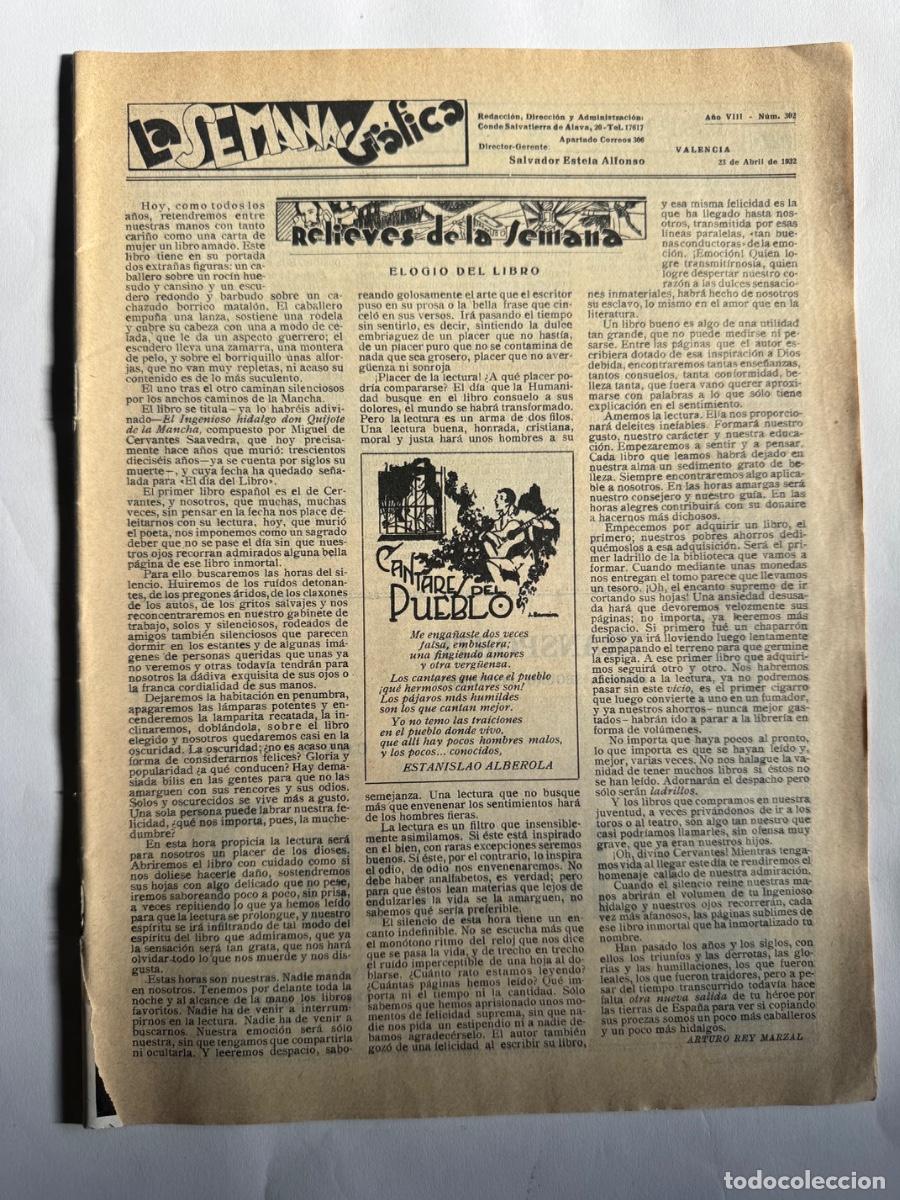 Coleccionismo de Revistas y Peri&oacute;dicos: Revista La Semana Grafica, A&ntilde;o 1932, Orihuela, Onteniente, Catarroja, Manises