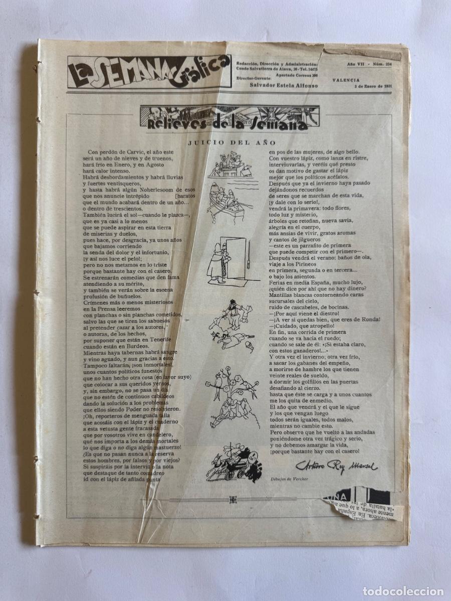 Coleccionismo de Revistas y Peri&oacute;dicos: Revista La Semana Grafica, A&ntilde;o 1931, Albuixech, Calatayud