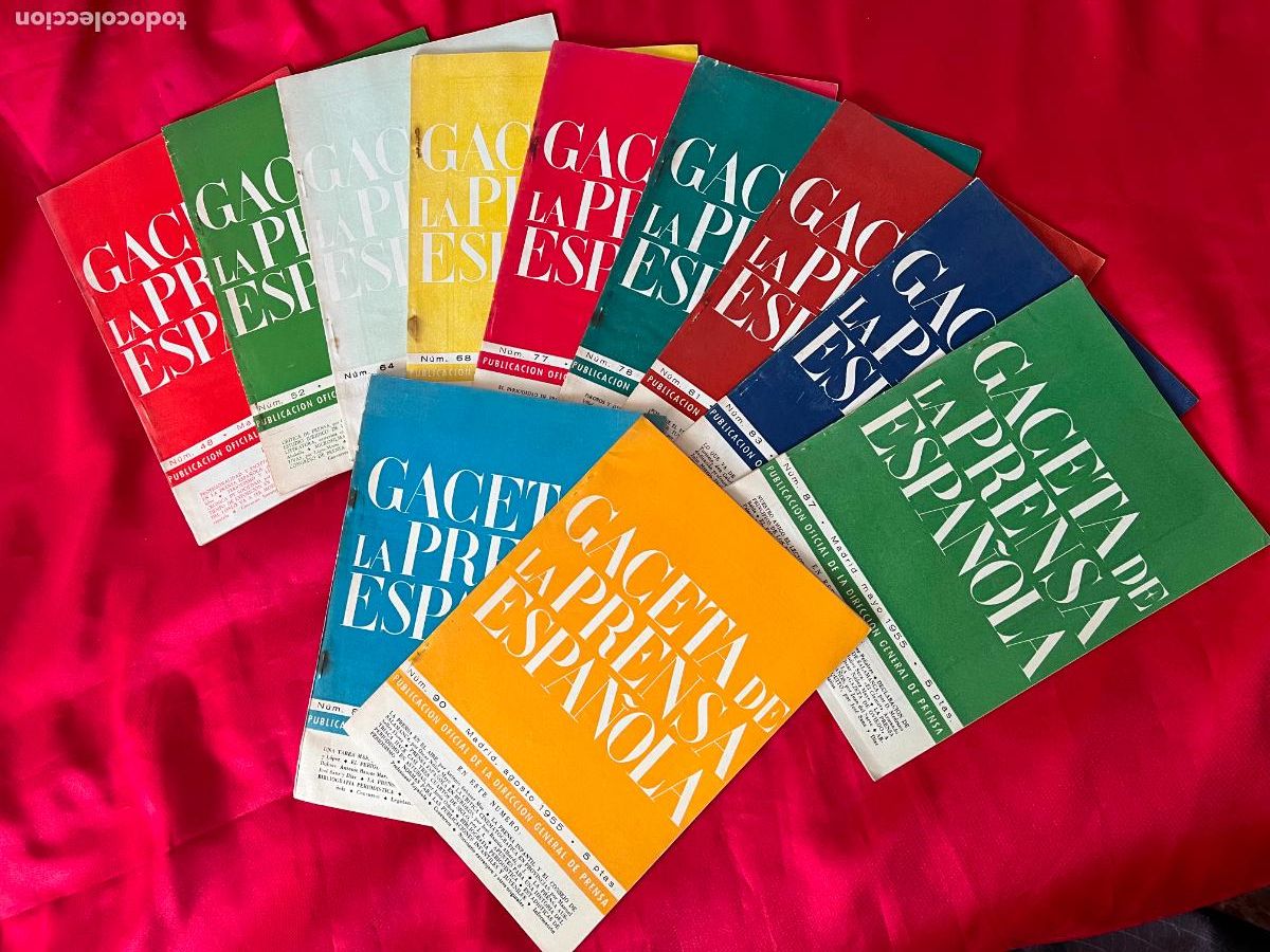 Colecionismo de Revistas e Jornais: LOTE DE 11 GACETA DE LA PRENSA ESPA&Ntilde;OLA - N&ordm; 48,52,64,.....90 - MADRID 1952 A 1955