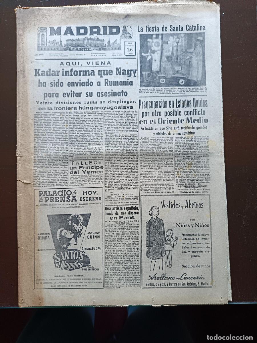 Collezionismo di Riviste e Giornali: MADRID- DIARIO DE LA NOCHE-N&ordm;-5488- 1956