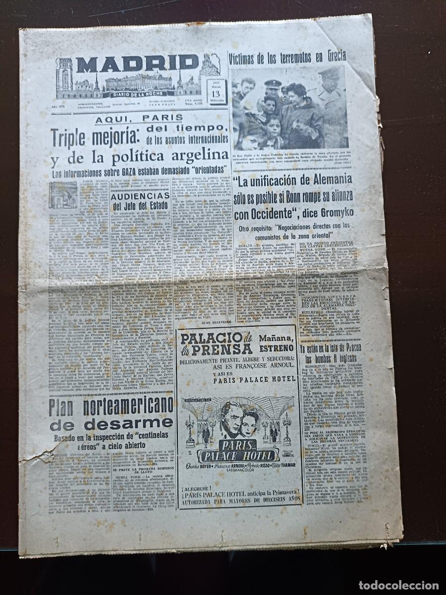 Collection Magazines and Newspapers: MADRID- DIARIO DE LA NOCHE-N&ordm;-5679- 1957
