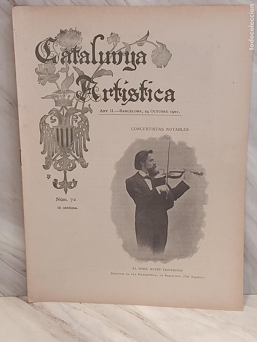 Coleccionismo de Revistas y Peri&oacute;dicos: A&Ntilde;O 1901 !! CATALUNYA ART&Iacute;STICA / 72 / MATEU CRICKBOOM / BUEN ESTADO