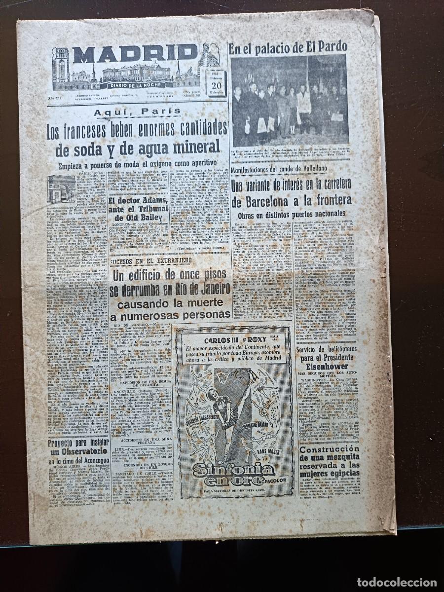 Coleccionismo de Revistas y Peri&oacute;dicos: MADRID- DIARIO DE LA NOCHE-N&ordm;-5561- 1957