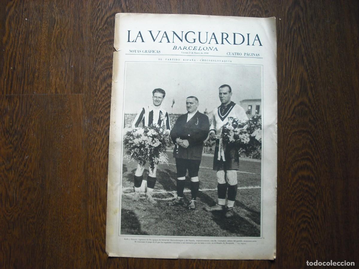 Sammeln von Zeitschriften und Zeitungen: LA VANGUARDIA , ENERO 1930 . CAPITANES KADA Y ZAMORA DE CHECOSLOVAQUIA Y ESPA&Ntilde;A 4 PAGS
