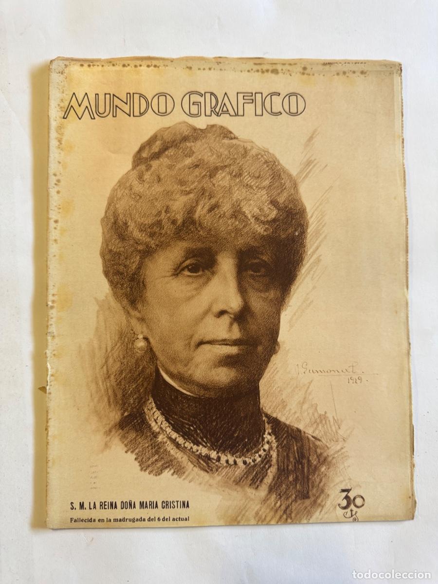 Coleccionismo de Revistas y Peri&oacute;dicos: Revista Mundo Grafico, A&ntilde;o 1929, Reina Do&ntilde;a Maria Cristina, Vitoria, Miss Europa Paris
