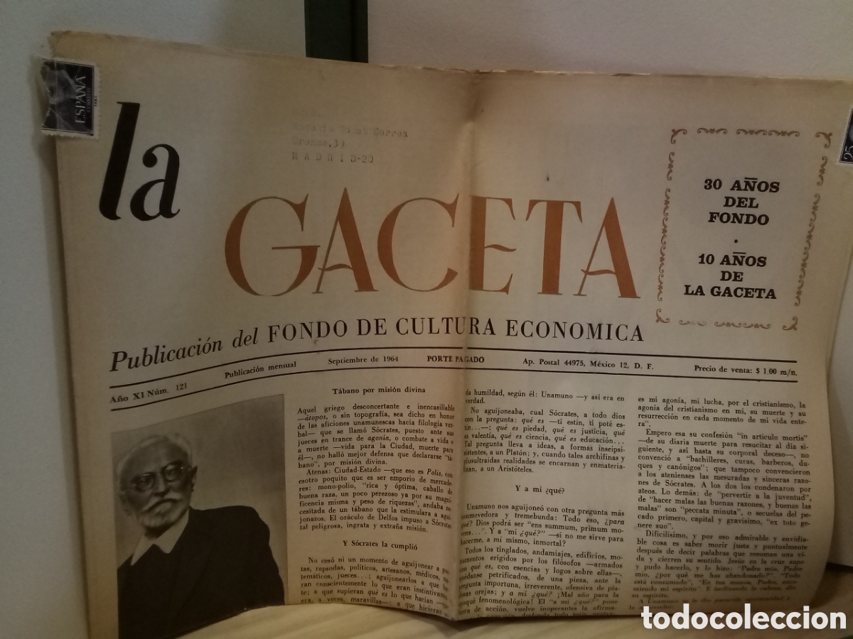 Collection Magazines and Newspapers: GACETA - A&ntilde;o XI, N&uacute;m. 121, Septiembre de 1964