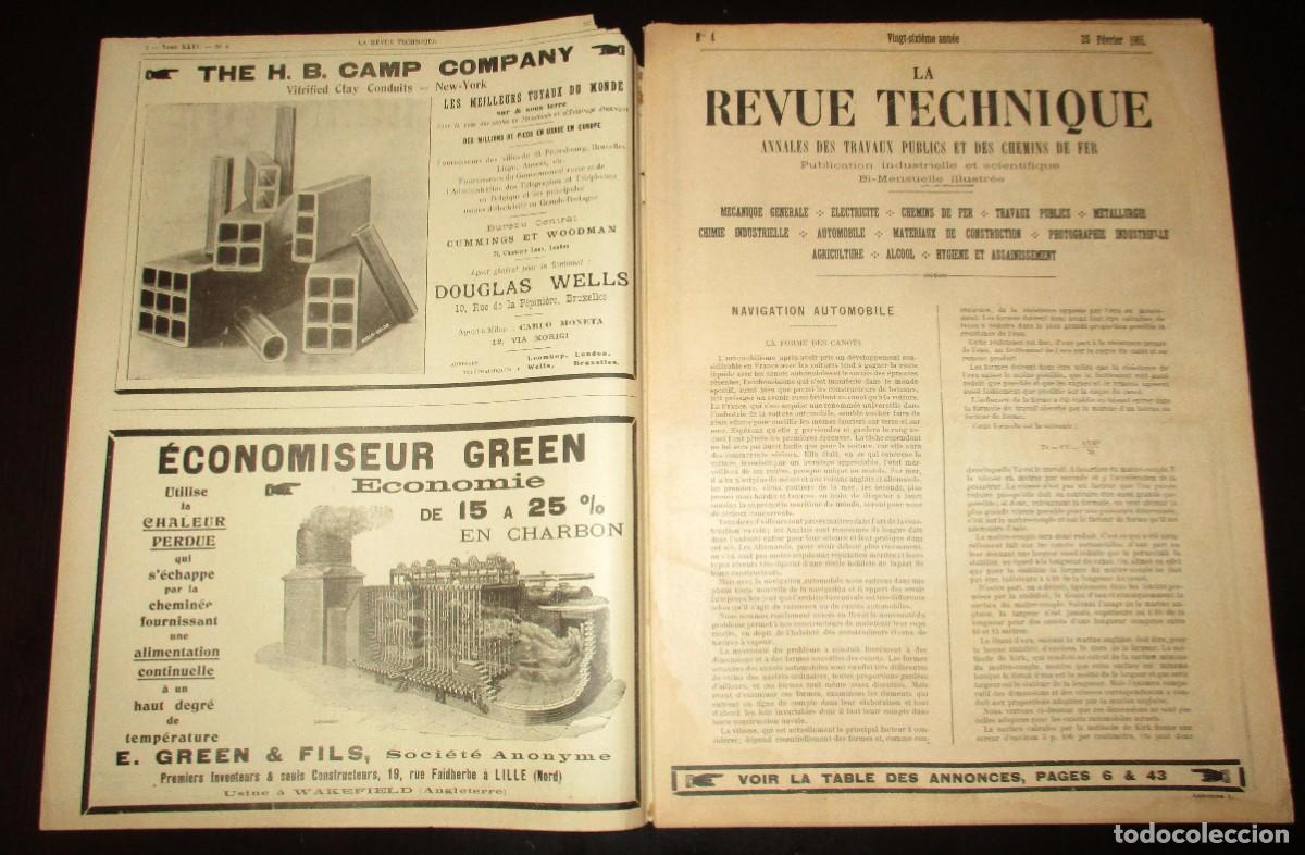 Collection Magazines and Newspapers: LA REVUE TECHNIQUE. ANALES DE OO. PP. Y FERROCARRIL. REVISTA INDUSTRIAL Y CIENT&Iacute;FICA. N&ordm; 4 DE 1905.