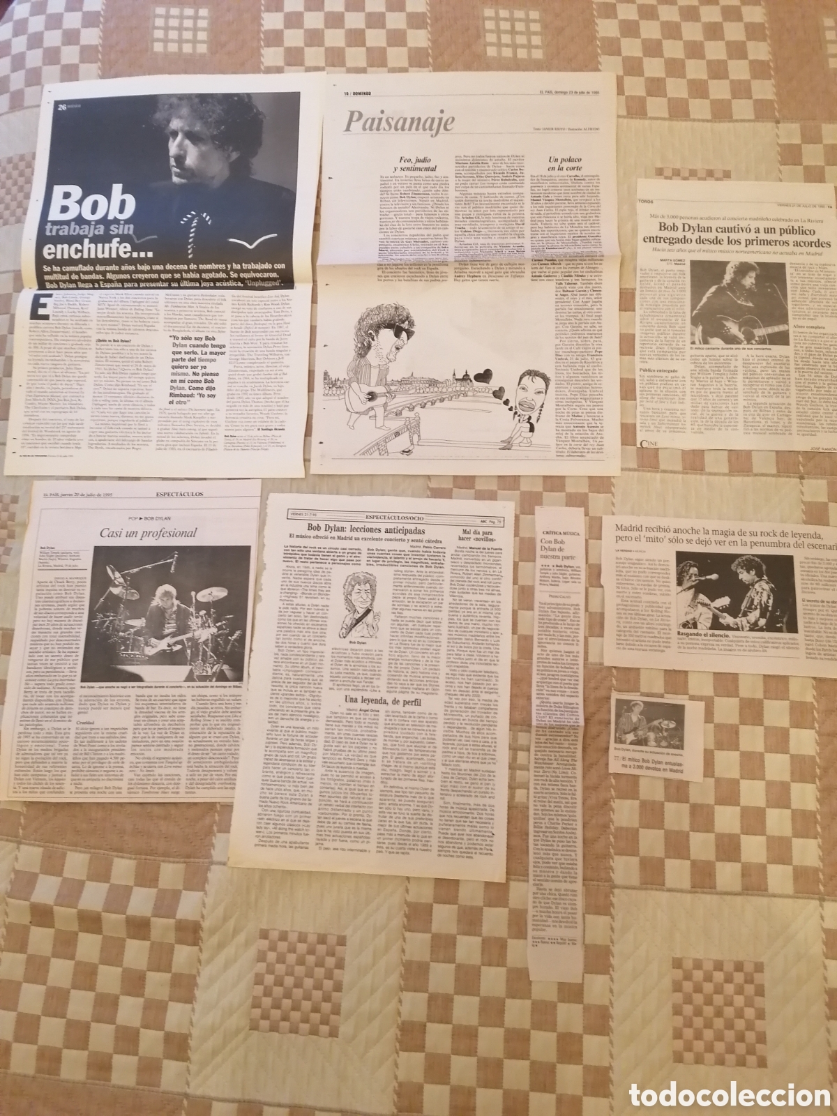 Coleccionismo de Revistas y Peri&oacute;dicos: P&aacute;ginas Y Recortes Originales Concierto Bob Dylan Madrid Sala Riviera Julio 1995. Leer