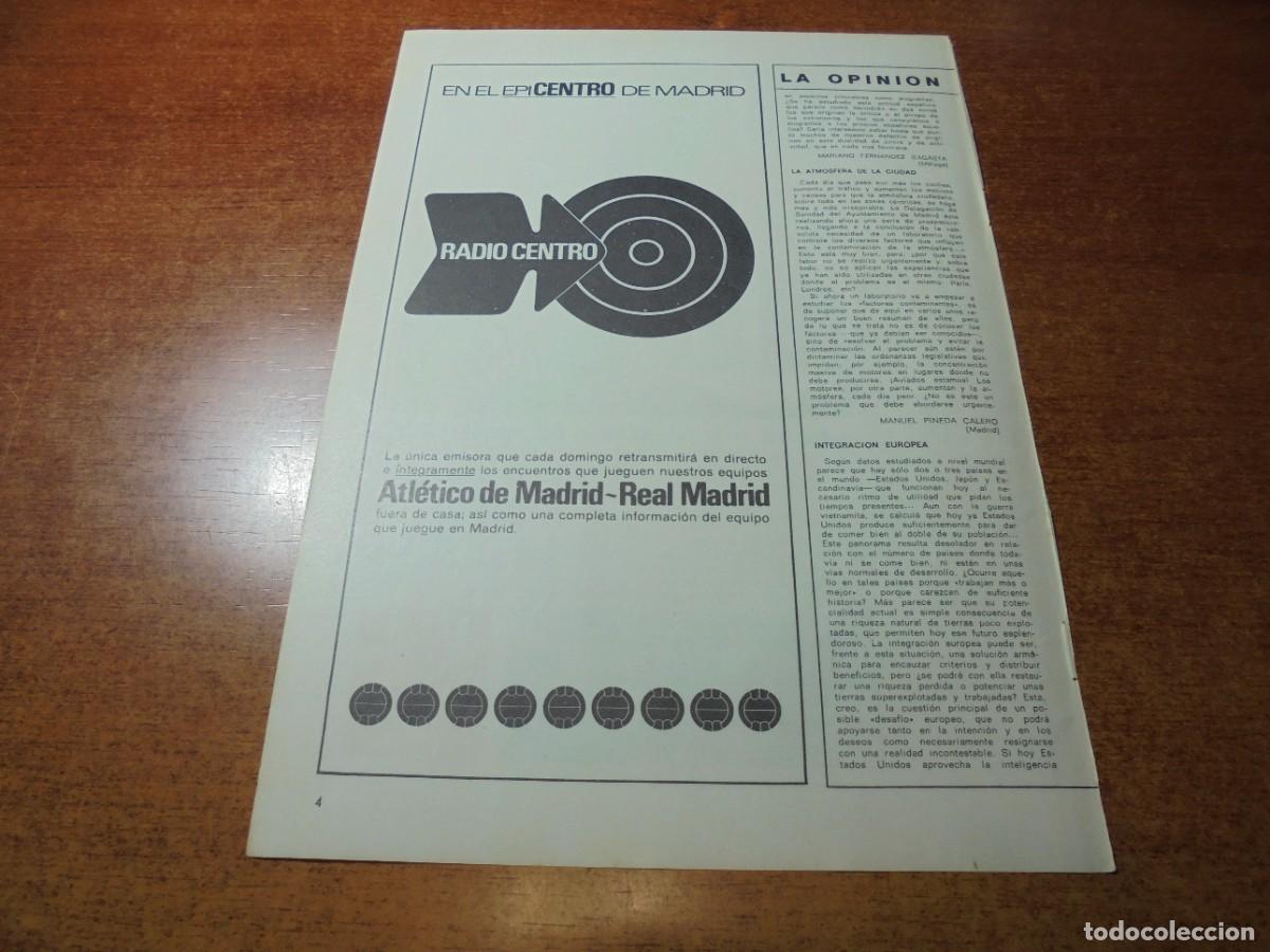 Coleccionismo de Revistas y Peri&oacute;dicos: RETAL 1968: PUBLICIDAD EMISORA RADIO CENTRO. RETRANSMITE PARTIDOS REAL MADRID Y ATL&Eacute;TICO DE MADRID