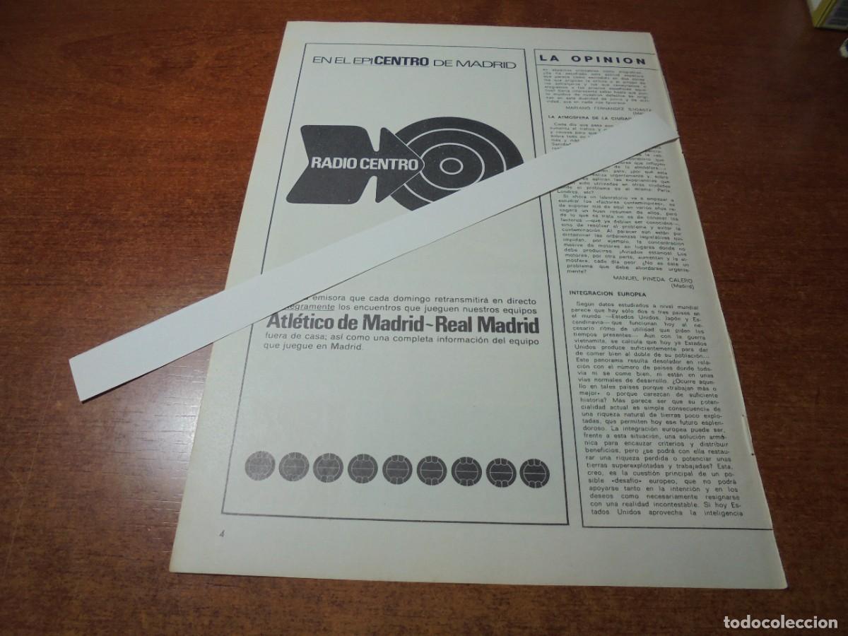 Coleccionismo de Revistas y Peri&oacute;dicos: RETAL 1968: PUBLICIDAD EMISORA RADIO CENTRO. RETRANSMITE PARTIDOS REAL MADRID Y ATL&Eacute;TICO DE MADRID