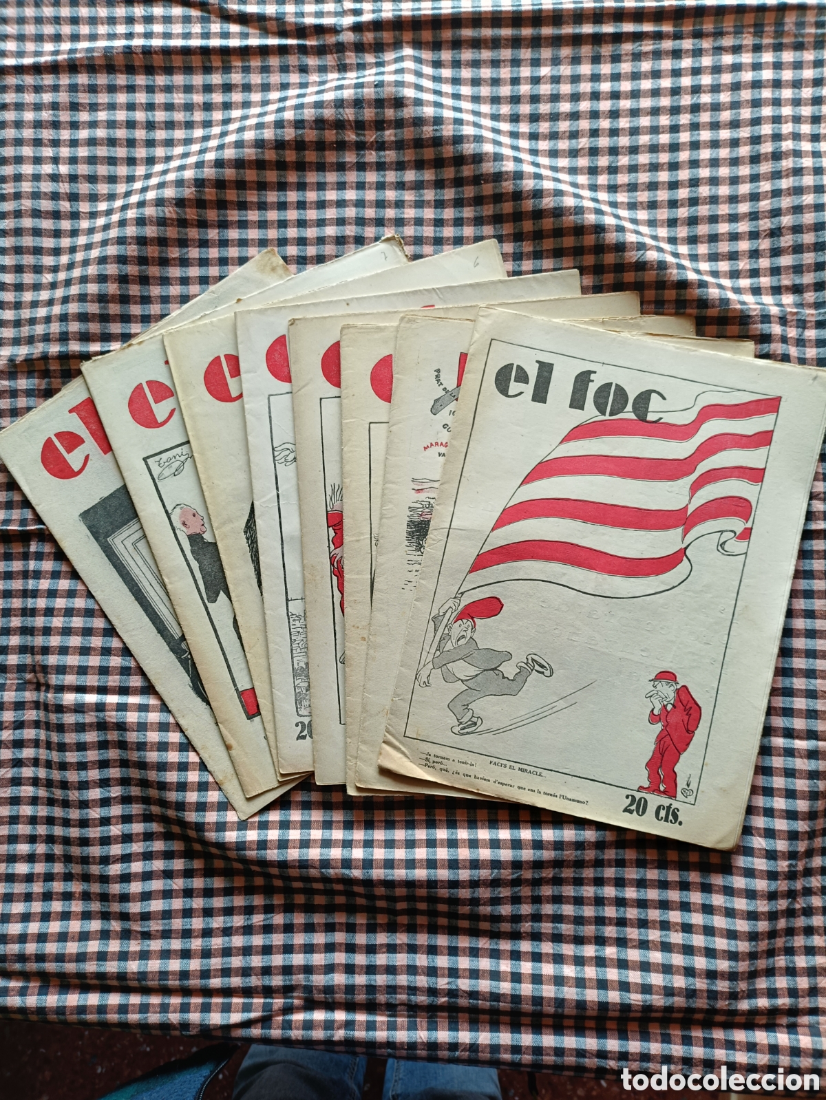 Collezionismo di Riviste e Giornali: Setmanari Sat&iacute;ric El Foc Completa 8 n&ordm;s 1930 Cornet Opisso Junceda NO Esquella Torratxa Papitu Piula