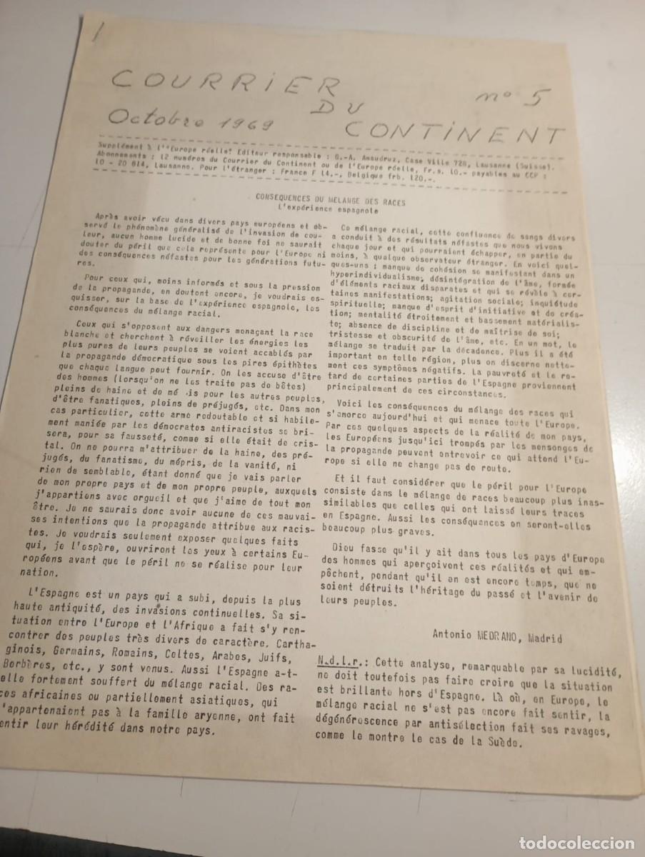 Collection Magazines and Newspapers: BOLET&Iacute;N EN FRANC&Eacute;S COURRIER DU CONTINENT N&ordm; 5 OCTUBRE DE 1969 ART&Iacute;CULO ANTONIO MEDRANO UR MES 6 A