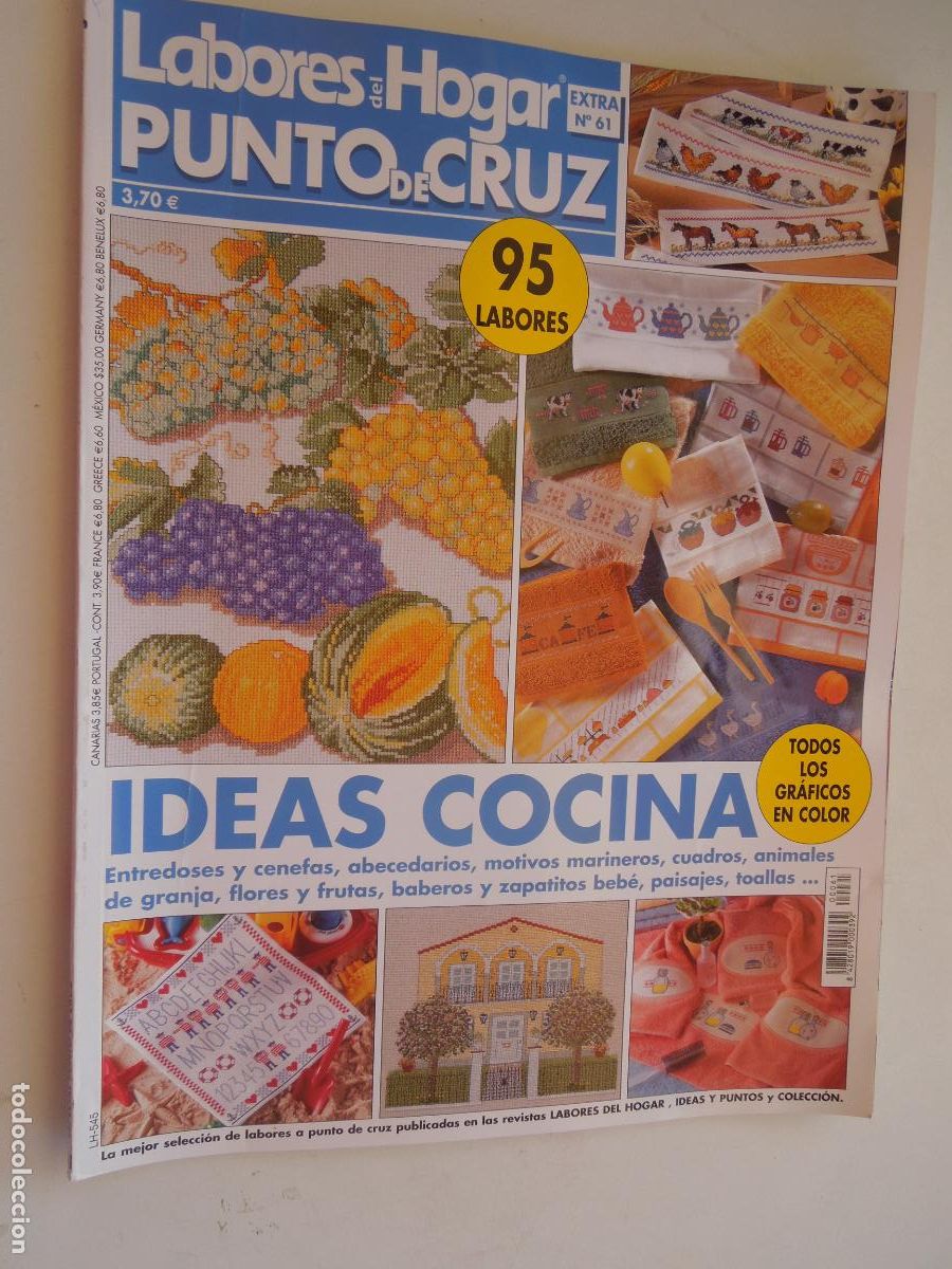 Coleccionismo de Revistas y Peri&oacute;dicos: LABORES DEL HOGAR - EXTRA N&ordm; 61 - PUNTO DE CRUZ - IDEAS DE COCINA