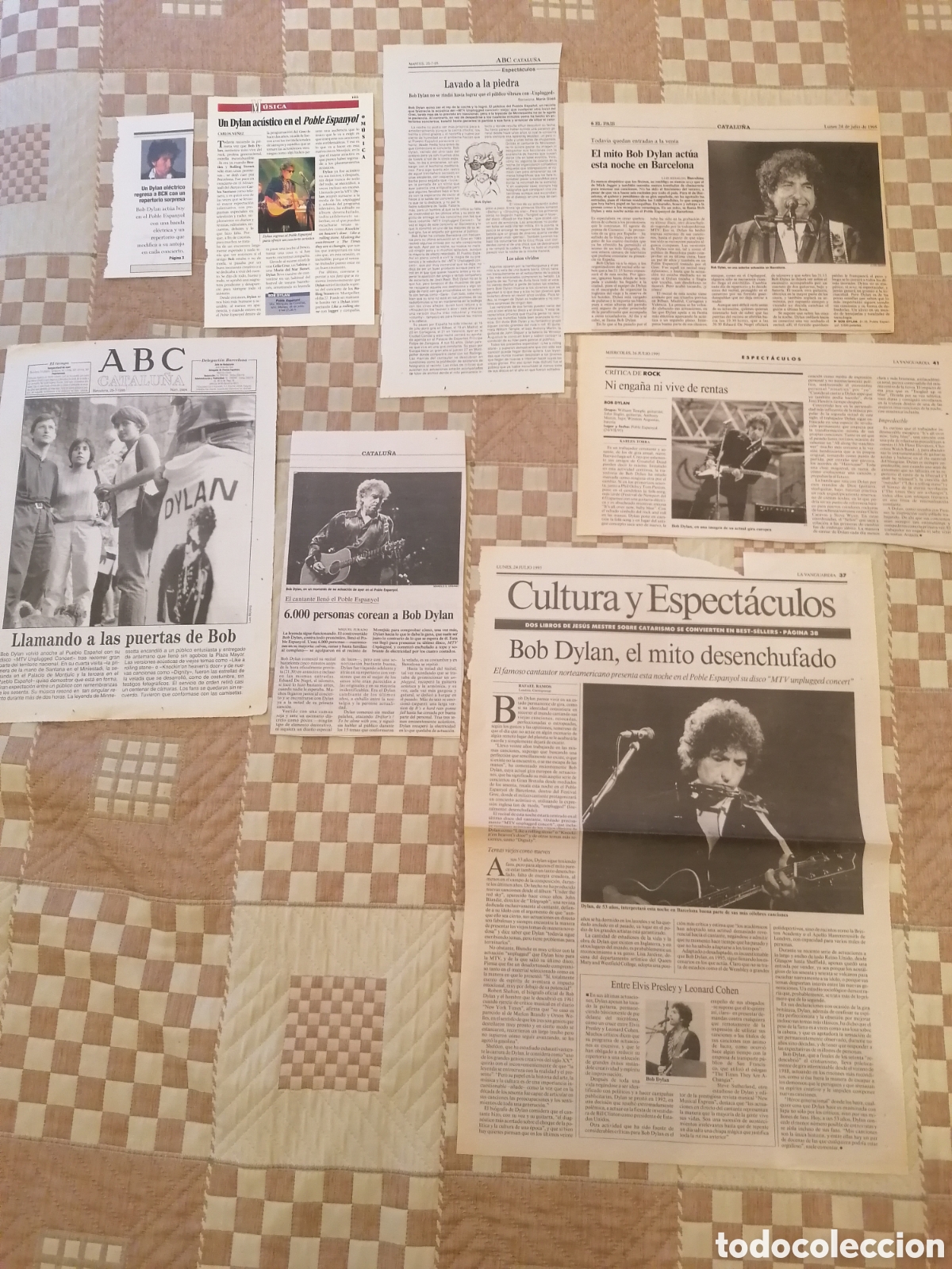 Coleccionismo de Revistas y Peri&oacute;dicos: P&aacute;ginas Y Recortes originales Prensa espa&ntilde;ola Concierto Bob Dylan Barcelona Julio 1995. Leer.