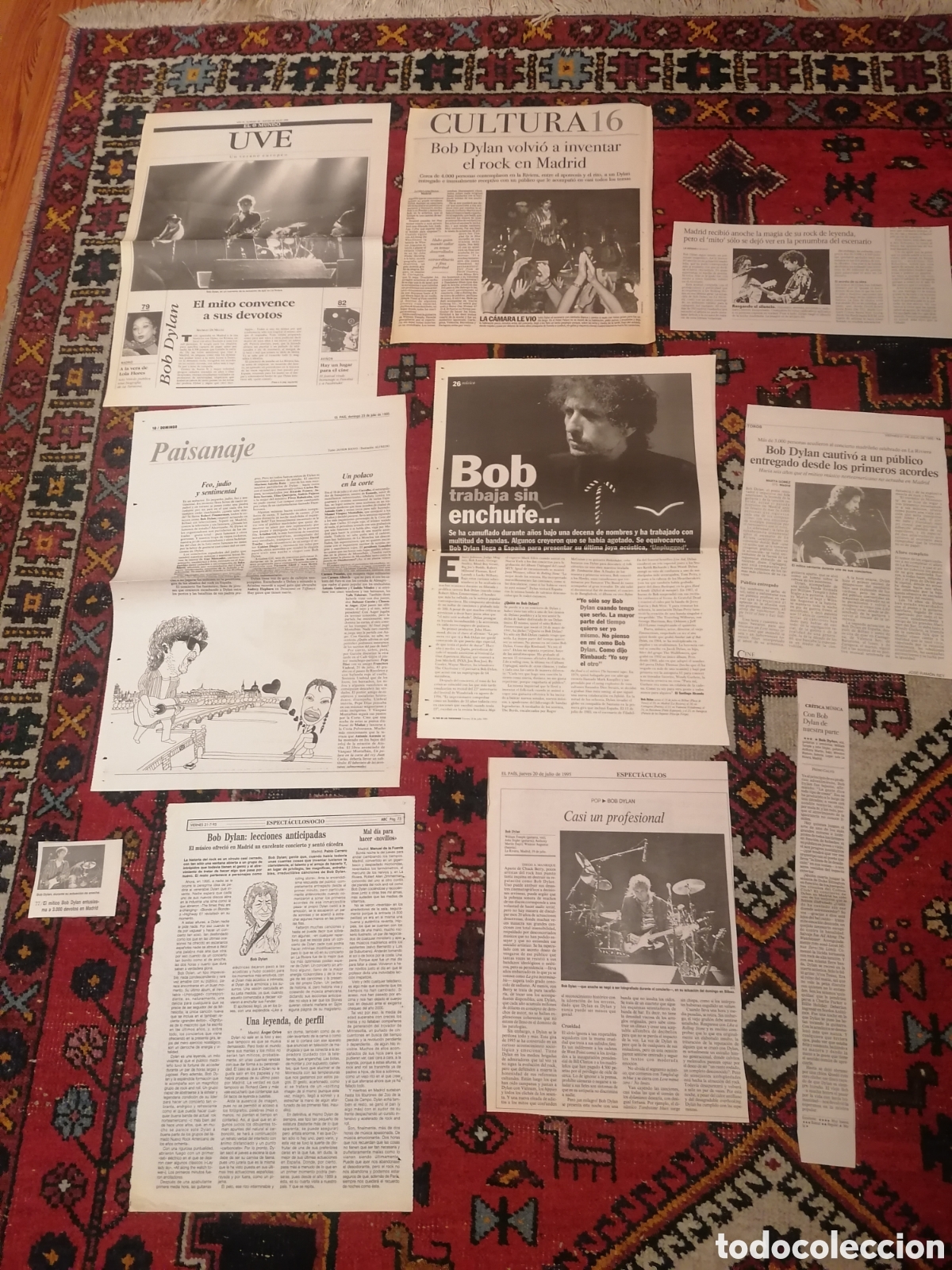 Sammeln von Zeitschriften und Zeitungen: P&aacute;ginas Y Recortes Originales Concierto Bob Dylan Madrid Sala Riviera Julio 1995. Leer