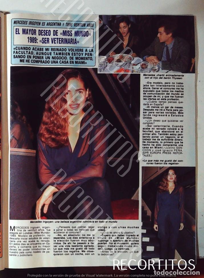 Coleccionismo de revistas y peri&oacute;dicos: MERCEDES IRIGOYEN MISS MUNDO ARGENTINA 89