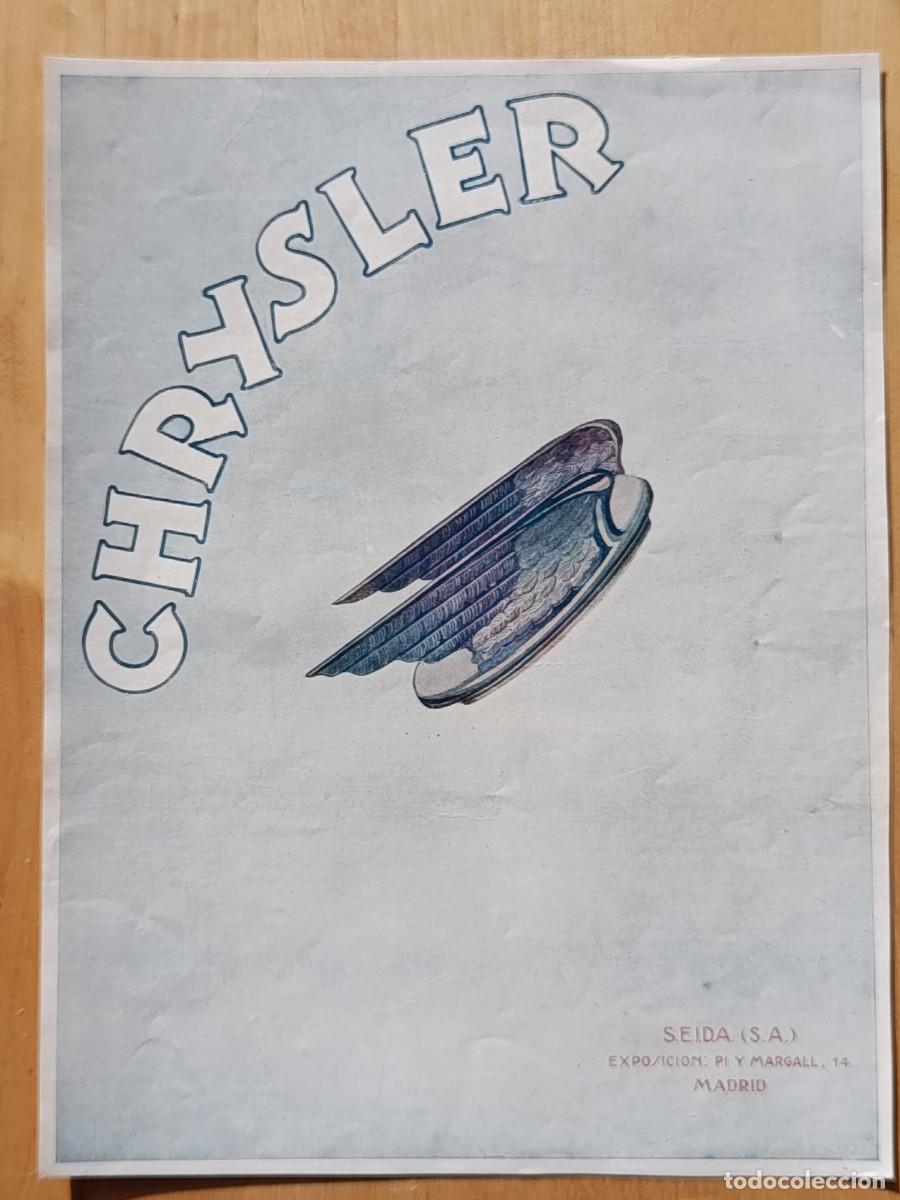 Coleccionismo de Revistas y Peri&oacute;dicos: 1929 Chrysler Automoviles Logotipo Raro. Hoja Publicidad revista original antigua