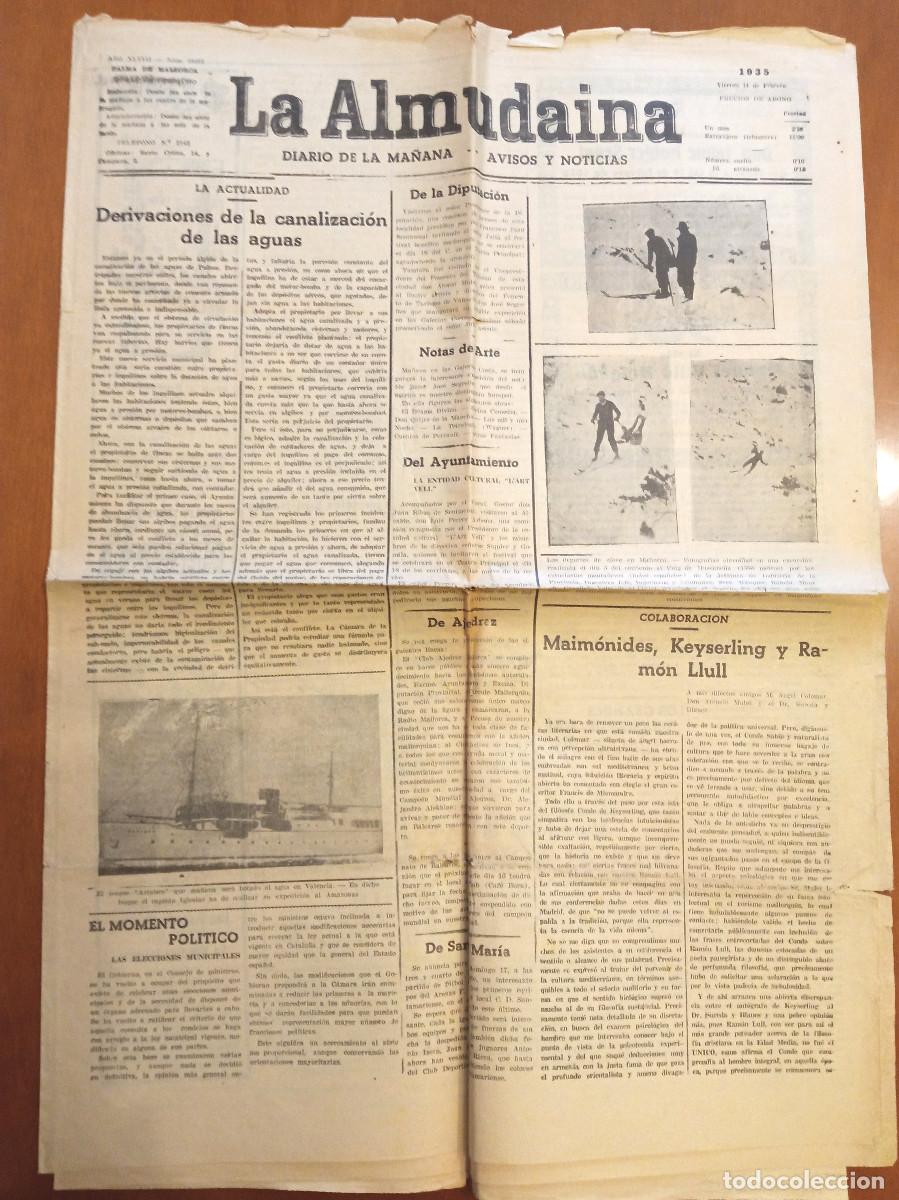 Sammeln von Zeitschriften und Zeitungen: DIARIO LA ALMUDAINA DE PALMA DE MALLORCA 14 de FEBRERO 1935 N-18401