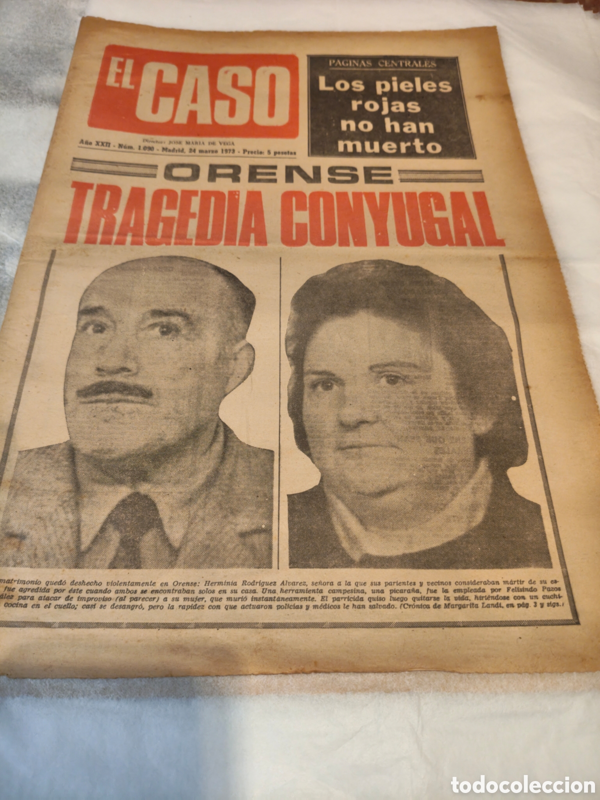 Collection Magazines and Newspapers: Peri&oacute;dico 24 de marzo de 1973 Tragedia conyugal en Orense