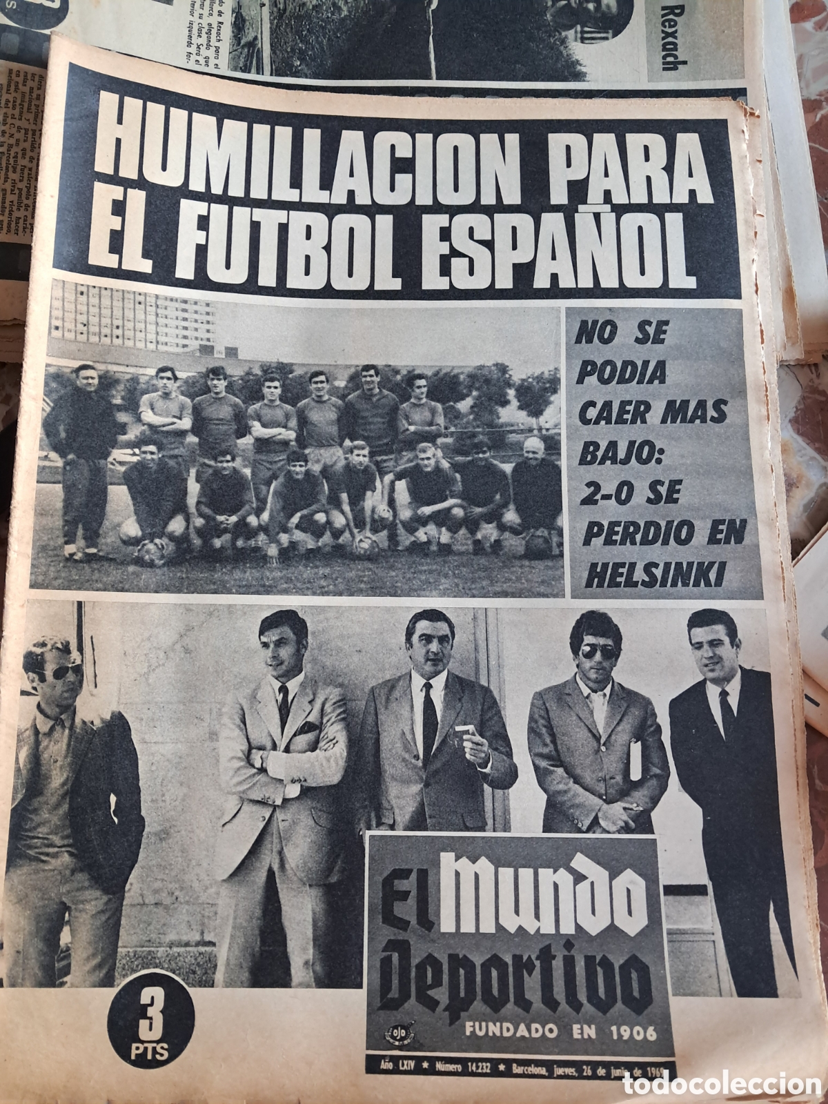 Coleccionismo de Revistas y Peri&oacute;dicos: El Mundo Deportivo 26/06/1969