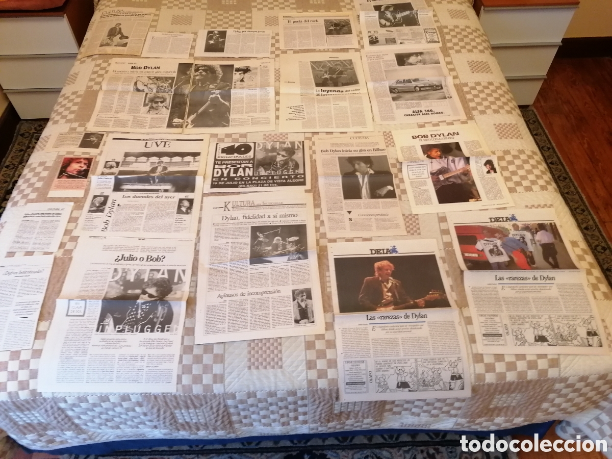 Coleccionismo de Revistas y Peri&oacute;dicos: P&aacute;ginas Y Recortes Originales Prensa Concierto Bob Dylan Bilbao Julio 1995. Leer.