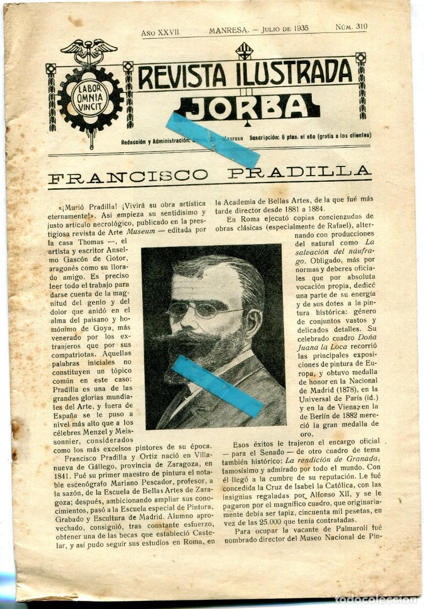 Collection Magazines and Newspapers: REVISTA JORBA A&Ntilde;O 1935 310 FRANCISCO PRADILLA VILLANUEVA DE GALLEGO PINTOR SAN JUAN DE LA PE&Ntilde;A